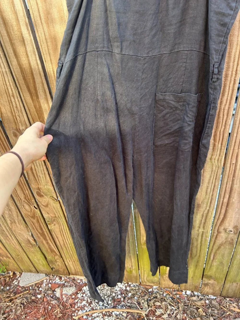 Everlane Black 100% Linen Short Sleeve Button Front Picnic Jumpsuit Womens 4